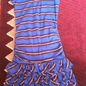 P* *Ralph Lauren girls dress, with triple ruffle kick skirt. Sz 12-14